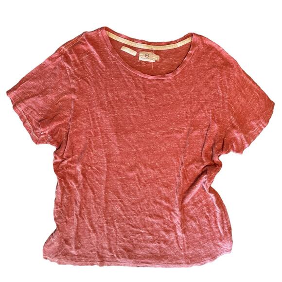 AG Adriano Goldschmied Heathered Red Cotton blend Short Sleeve T-Shirt Large - Picture 1 of 8